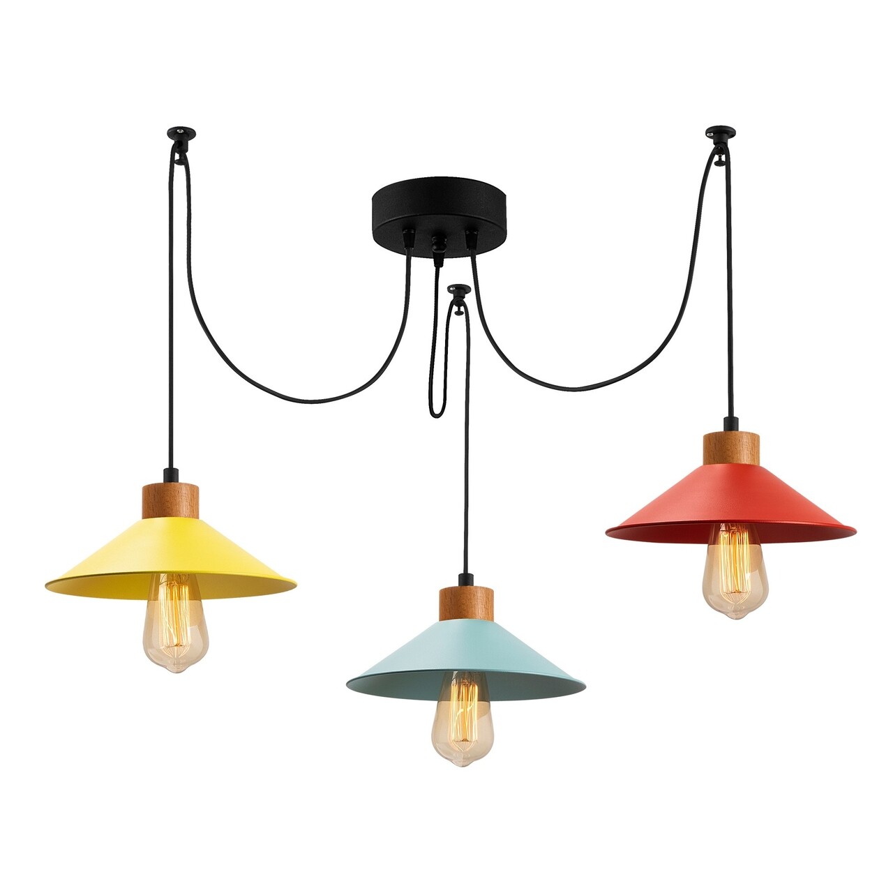 Lustra, Manavgat - N-553, Alby, 114 x 24 x 100 cm, 3 x E27, 40W, multicolor - imagine 5